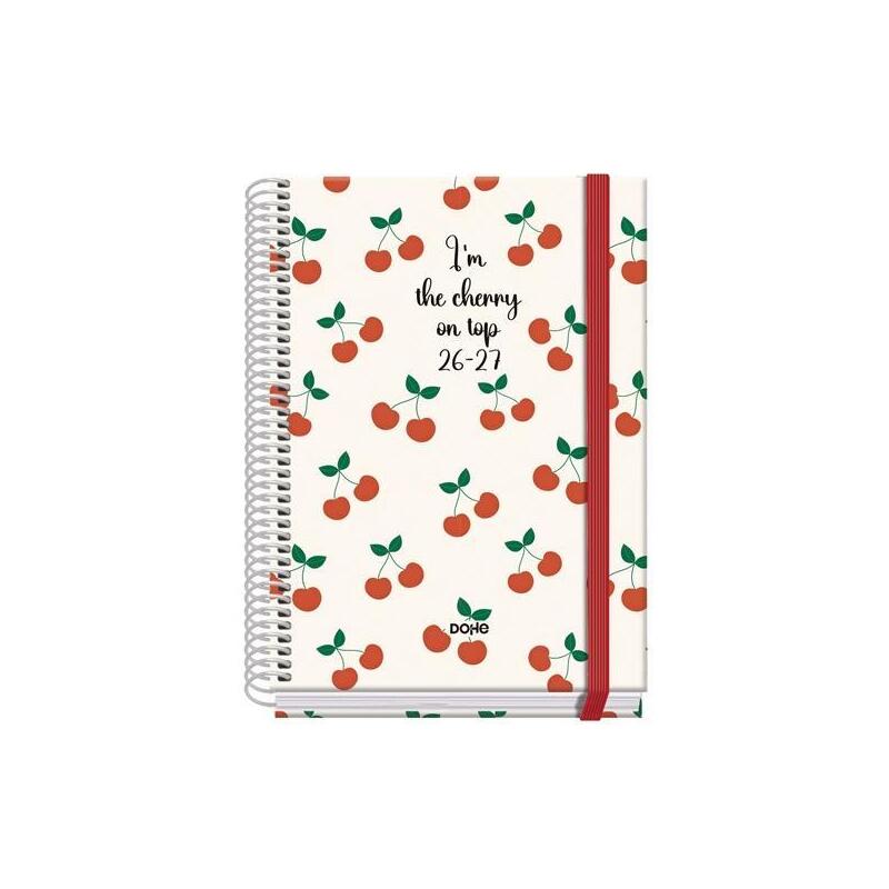 Dohe Agenda Escolar Prime A5 Espiral Dp Cartón Forrado Mod. Cerezas 2026-2027
