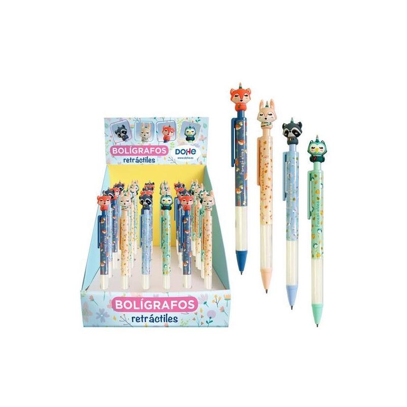 Dohe Bolígrafo Retráctil Forest Elves 4 Modelos Tinta Azul Expositor De 36 C/Surtidos