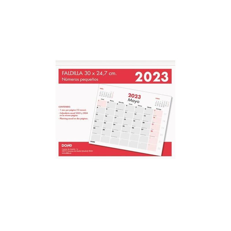 Dohe Calendario Sobremesa/Faldilla 30x24,7cm Números Pequeños 2024