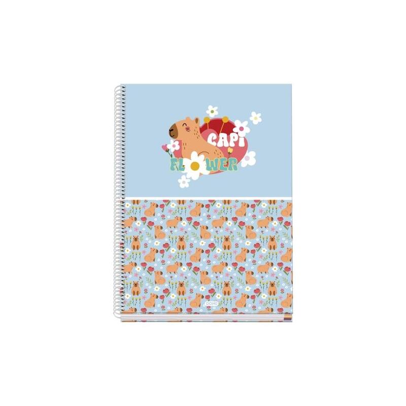 Dohe Capi Flower Cuaderno De Espiral Metalica - Formato A4 - 100 Hojas Offset De 90g - 5x5mm - Microperforadas - Banda