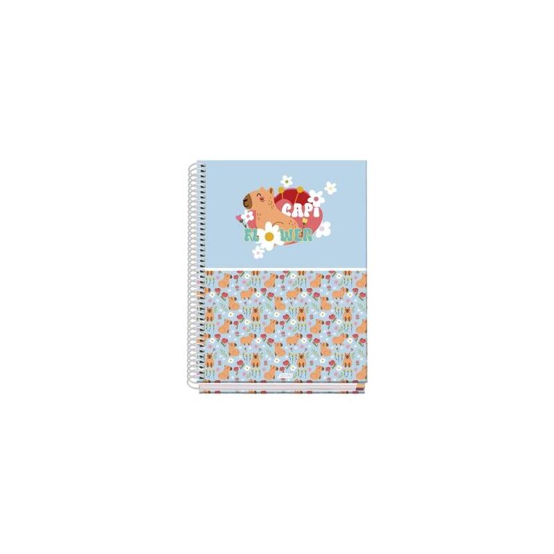 Dohe Capi Flower Cuaderno De Espiral Metalica - Formato A5 - 100 Hojas Offset De 90g - 5x5mm - Microperforadas - Banda