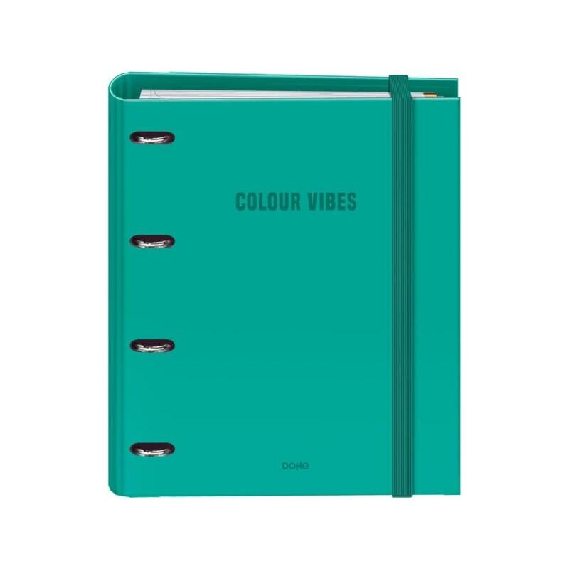 Dohe Colour Vibes Carpeta De 4 Anillas Mixtas De 35mm Recambio 100 Hojas Cuadricula 5mm - Formato A4 - Cierre Con Goma