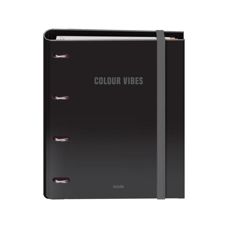 Dohe Colour Vibes Carpeta De 4 Anillas Mixtas De 35mm Recambio 100 Hojas Cuadricula 5mm - Formato A4 - Cierre Con Goma
