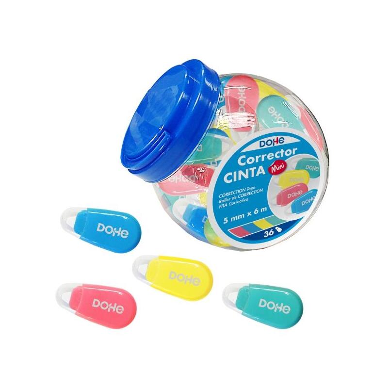 Dohe Expositor Con 36 Mini Cintas Correctoras 5mm X 6m - Colores Surtidos