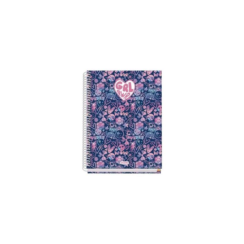 Dohe Girl Power Cuaderno De Espiral Metalica - Formato A5 - 100 Hojas Offset De 90g - 5x5mm - Microperforadas - Banda