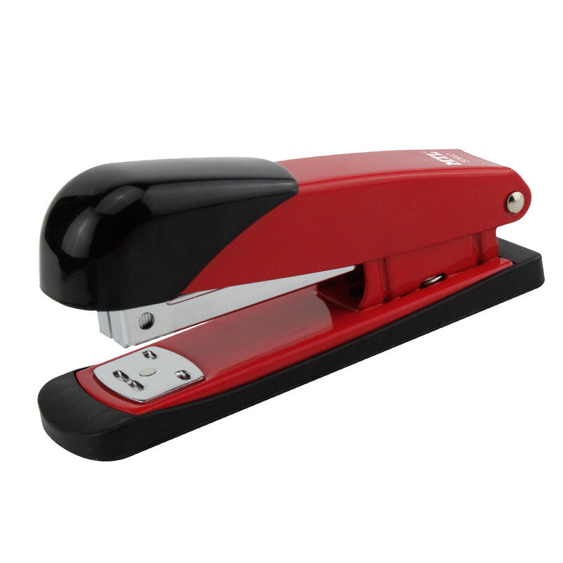 Dohe Grapadora De Sobremesa Metalica - Hasta 20 Hojas - Capacidad 100 Grapas - Color Negro/Rojo