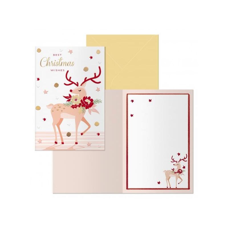 Dohe Nara Pack De 6 Tarjetas De Felicitacion Navideña Con Sobre - Tamaño Cerrada 11.5x17cm, Abierta 23x17cm - Papel