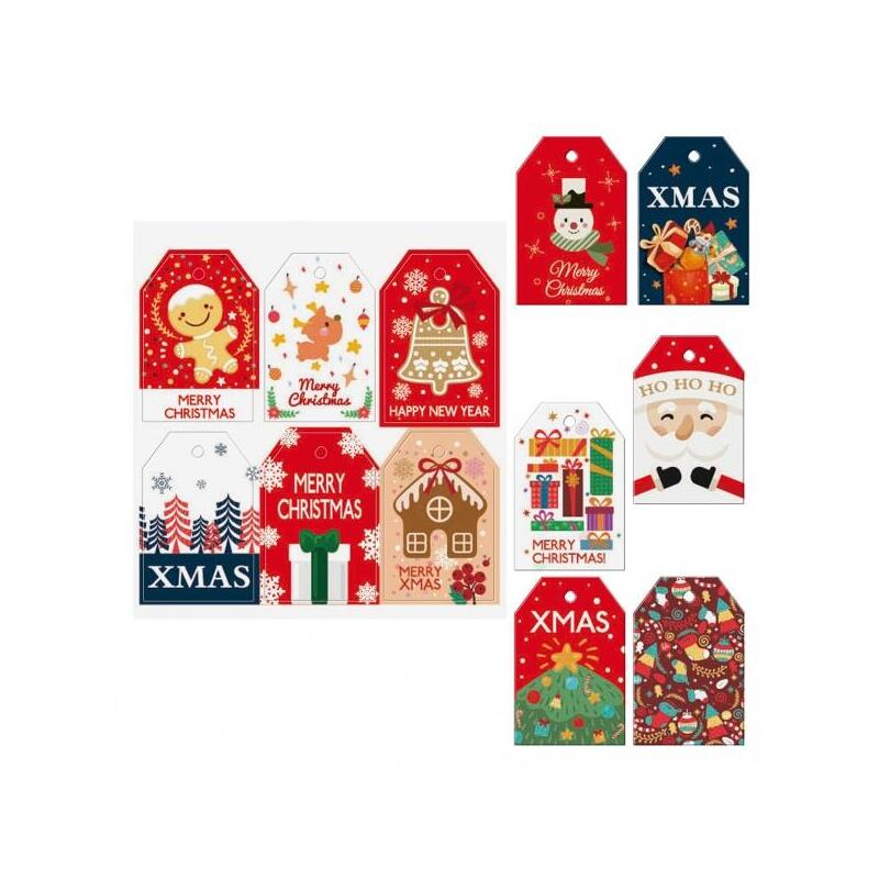 Dohe Navidad Pack De 48 Etiquetas Para Regalos - Diseños Navidad - Tamaño 4,6x6,8cm - Troqueladas Sobre Cartulina -