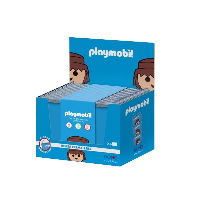 Dohe Playmobil Expositor Con 24 Bolsas Fabricadas En Eva Traslucido De 400 Micras - Formato Apaisado - Cierre De