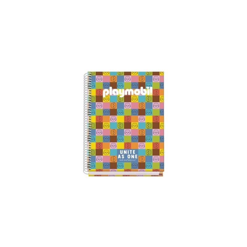 Dohe Playmobil Unite As One Cuaderno Espiral A5 100 Hojas Cuadricula 5mm - Tapa Dura Impresa A Todo Color Y