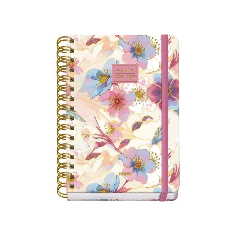 Dohe Premium Magnolia Agenda Escolar 26/27 - Formato A5 - Dia Pagina - Papel Offset Ahuesado 80g - Cubierta De Carton