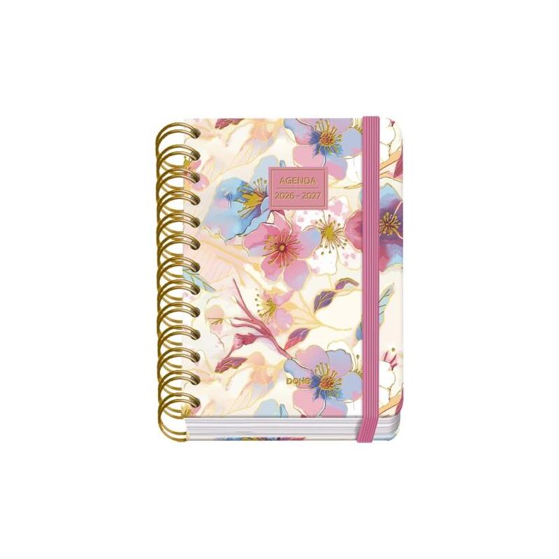 Dohe Premium Magnolia Agenda Escolar 26/27 - Formato A6 - Dia Pagina - Papel Offset Ahuesado 80g - Cubierta De Carton