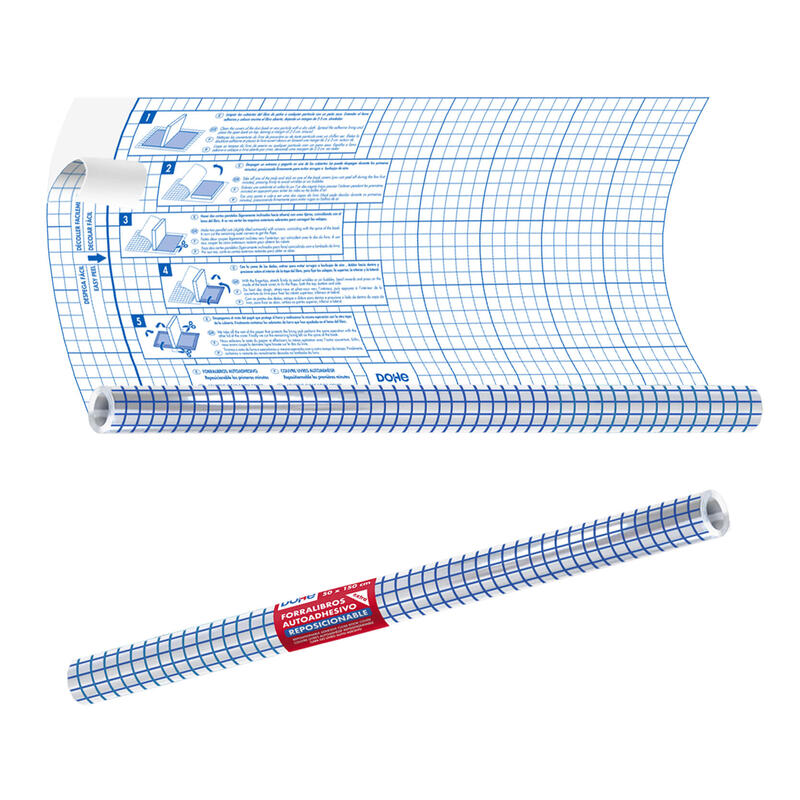Dohe Rollo Forralibros Autoadhesivo - Tamaño 50x300cm - Material Pvc 50 Micras
