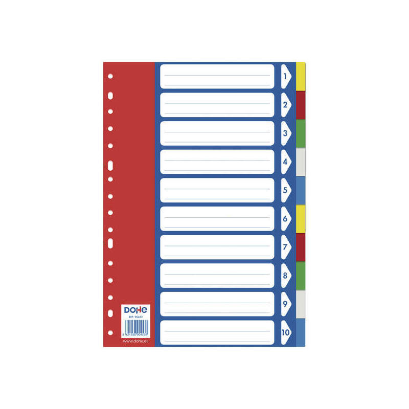 Dohe Separadores Para Archivadores Y Carpetas De Anillas - 120 Micras - Multitaladro De 16 Perforaciones - Bolsa