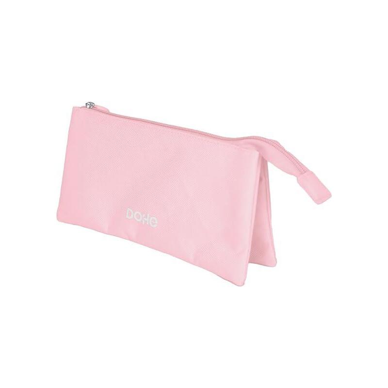 Dohe Serenity Portatodo Triple - Cierre Doble Con Cremallera Y Tirador De Goma - Rosa