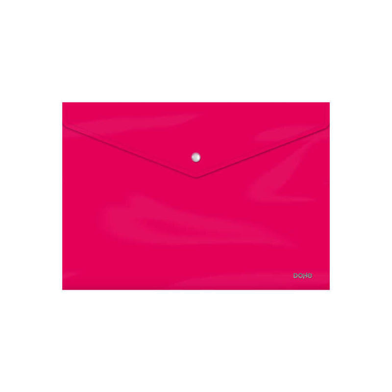 Dohe Sobre Portadocumentos Folio - Cierre De Broche - Polipropileno Cristal Opaco 200 Micras - Fucsia