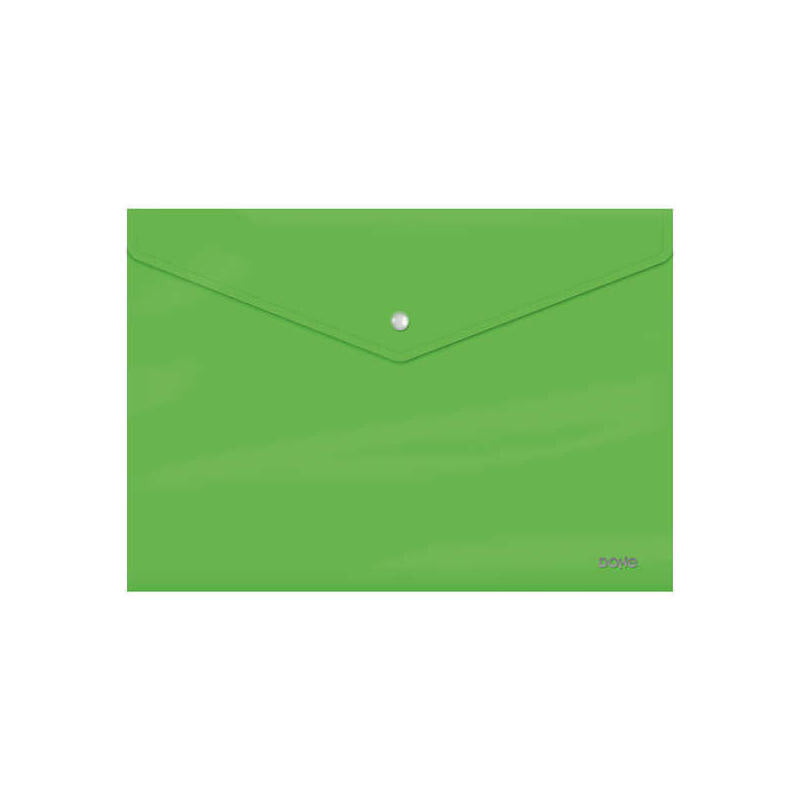 Dohe Sobre Portadocumentos Tamaã±O Folio - Cierre De Broche - Polipropileno Cristal Opaco 200 Micras - Verde