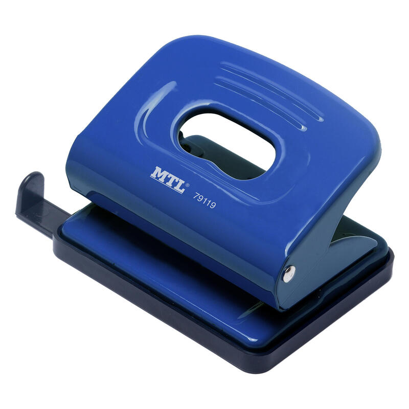 Dohe Taladro Perforador Metalico - Hasta 16 Hojas - Guia Y Deposito - Color Azul