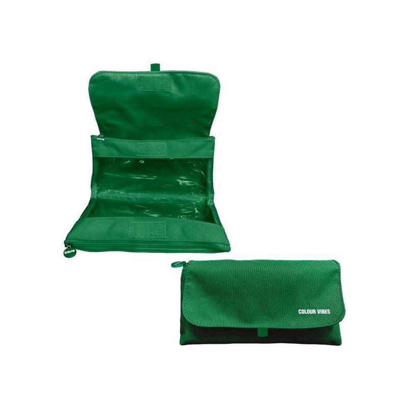 Dohe Vibes Portatodo Doble - Solapa Con Bolsillo Interior - Cremallera - Ventanas Transparentes - Poliester - 22x11x6cm