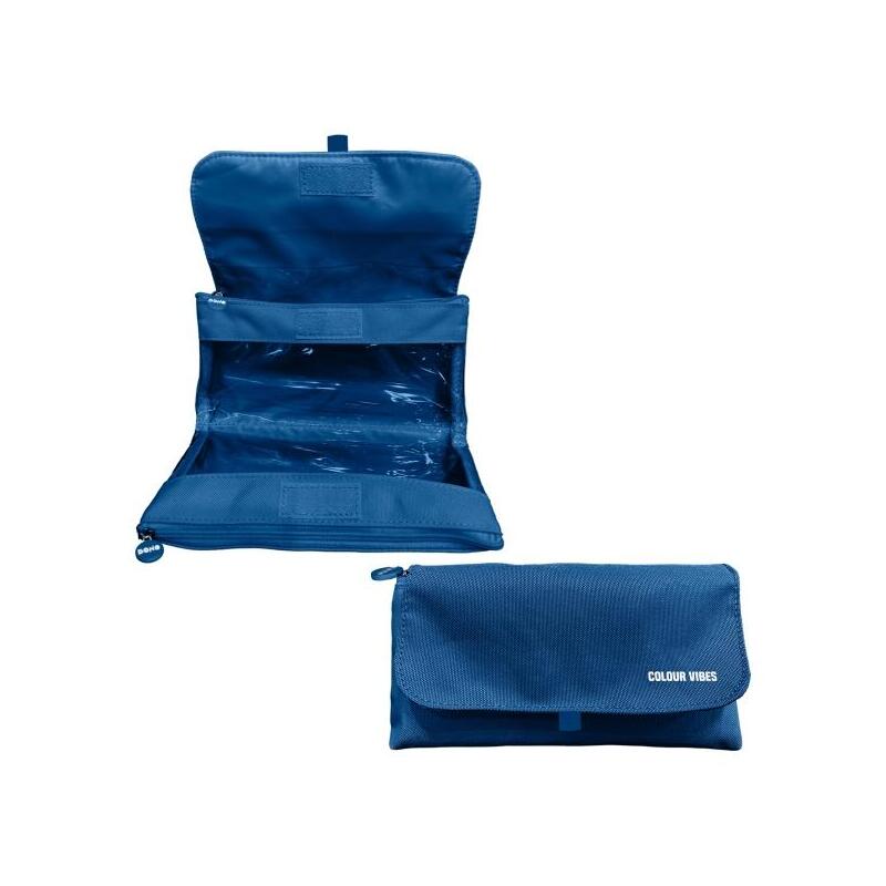 Dohe Vibes Portatodo Doble - Solapa Con Bolsillo Interior - Cremallera - Ventanas Transparentes - Poliester - 22x11x6cm