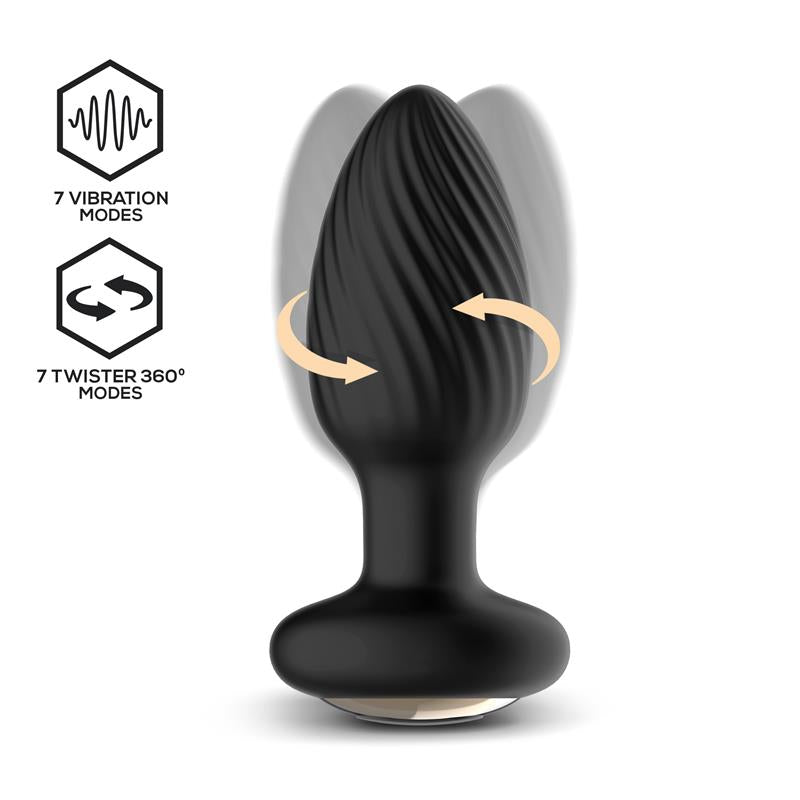Drago Plug Anal Vibración, Movimiento Twister 360º Y Control Remoto
