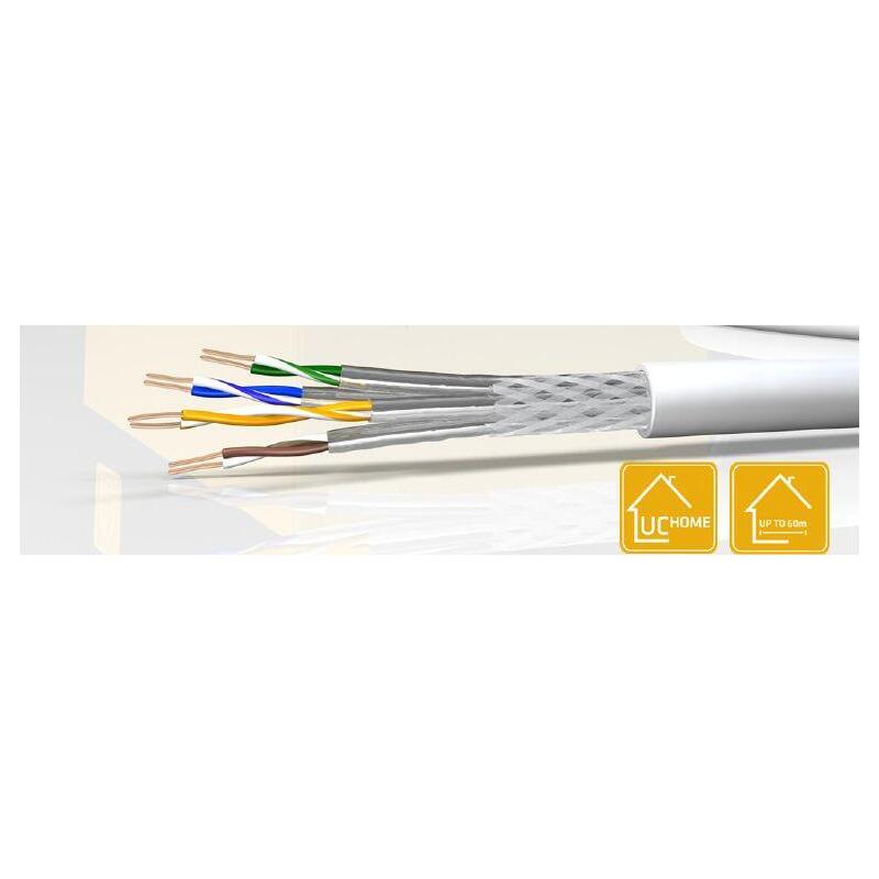 Draka Verlegekabel Uchome Ss26, Cat 7, S/Ftp, Pimf, Blanco, 100m Ring