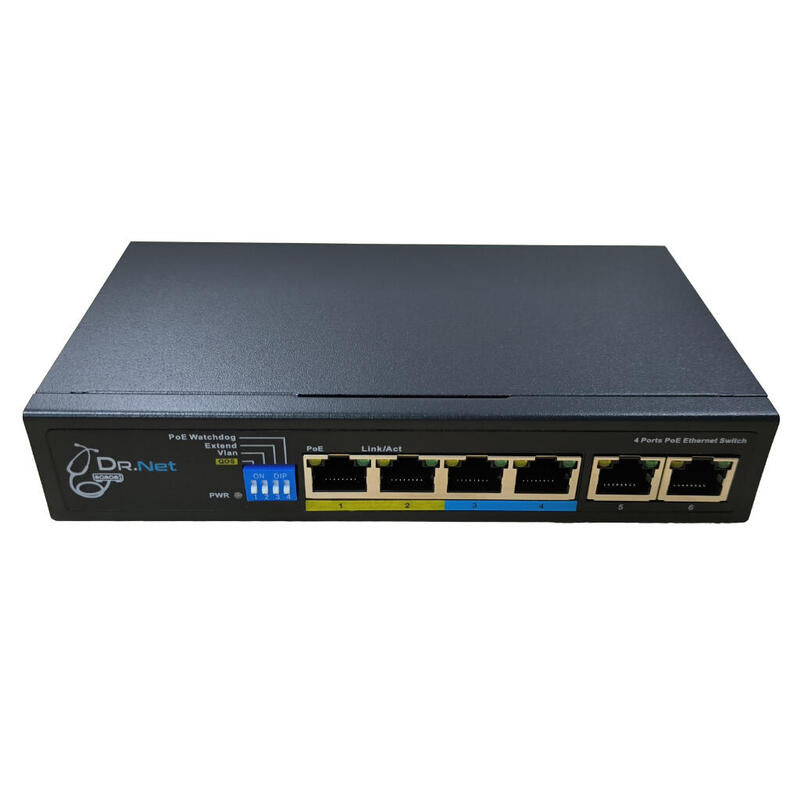 Drnet Csfe06-4p-60w Switch Poe 4 Puertos 10/100 + 2 Uplink 10/100 60w No_gestionable