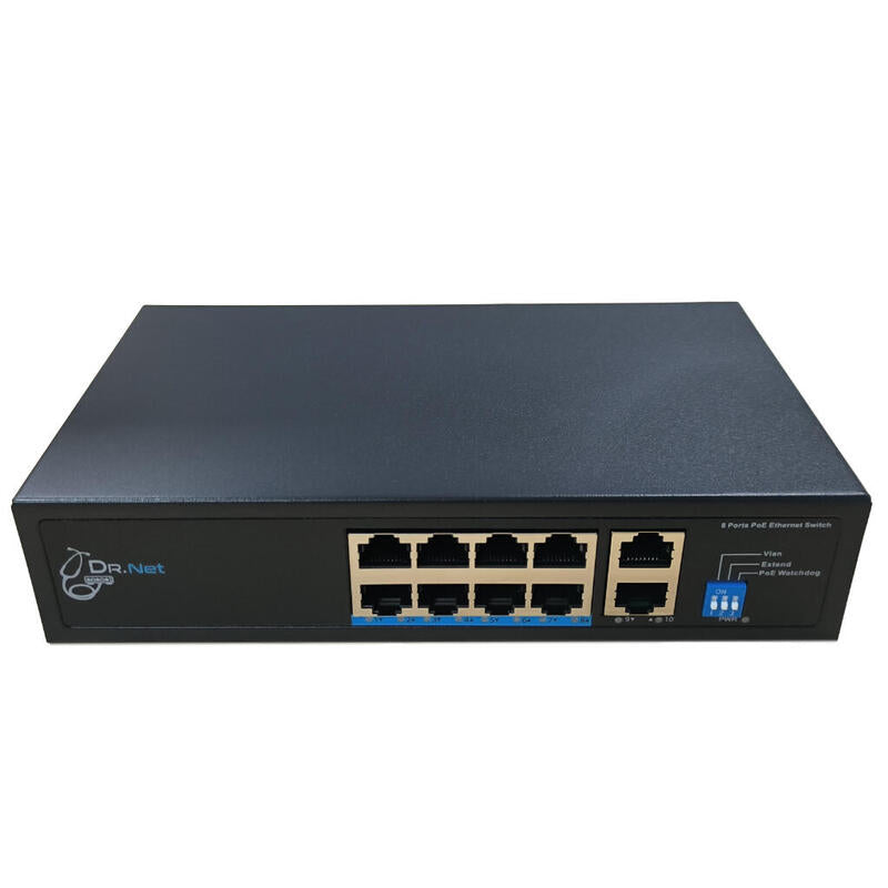Drnet Csfe10-8p-120w Switch Poe 8 Puertos 10/100 + 2 Uplink Gigabit 120w No_gestionable