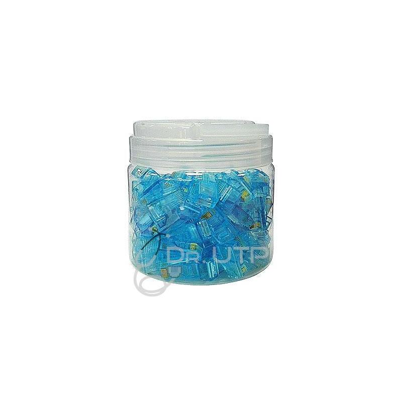 Drutp Rj45-Blue Conector Rj45 Cat.5e Color Azul En Tarro De 100 Unidades