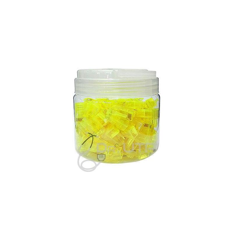 Drutp Rj45-Yellow Conector Rj45 Cat.5e Color Amarillo En Tarro De 100 Unidades