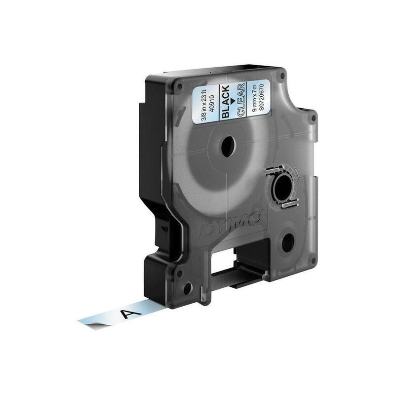 Dymo Cinta De Transferencia Termica D1 40910. Etiquetas Estándar Negro Sobre Transparente De 9mmx7m. Poliester Autoadhesiva. Rotuladora Labelmanager