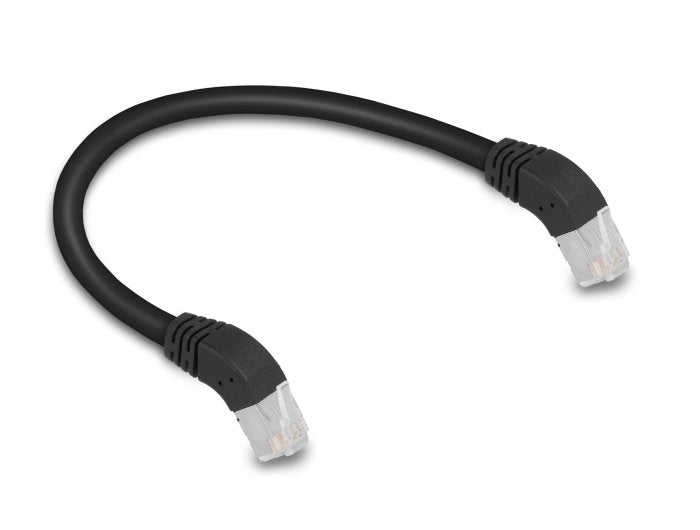 Delock 80273 Rj45 Cable De Red Cat.6a S/Ftp 45° Nach Unten Angular 0,25 M Negro