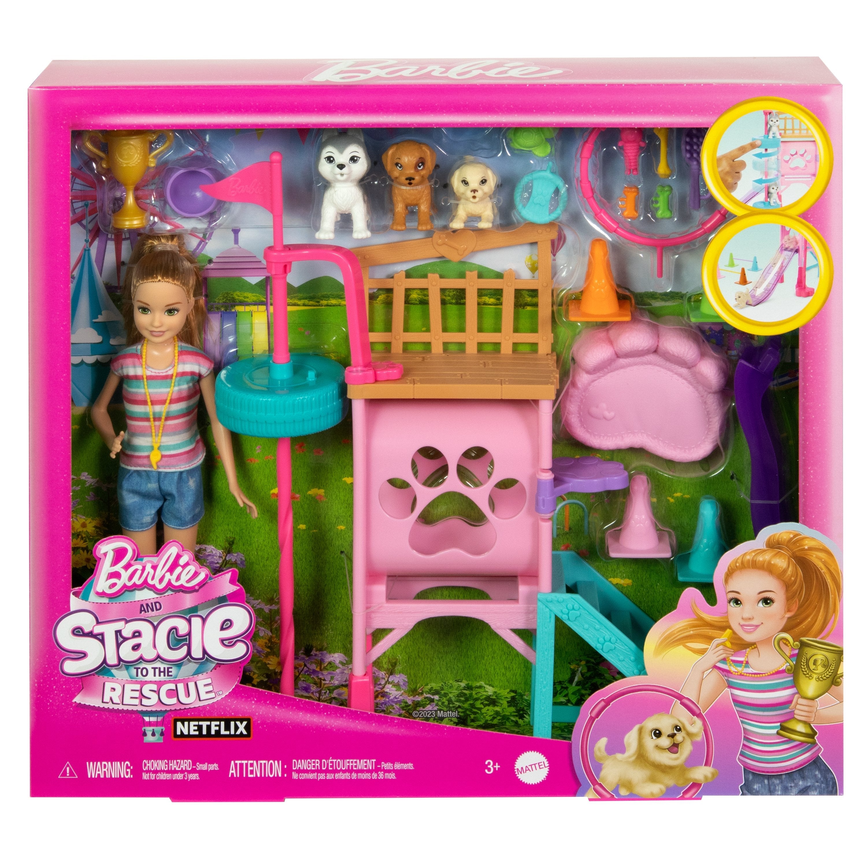 Muñeca Mattel Barbie Family & Friends Stacie''S Puppy Playground Spielset Hrm10