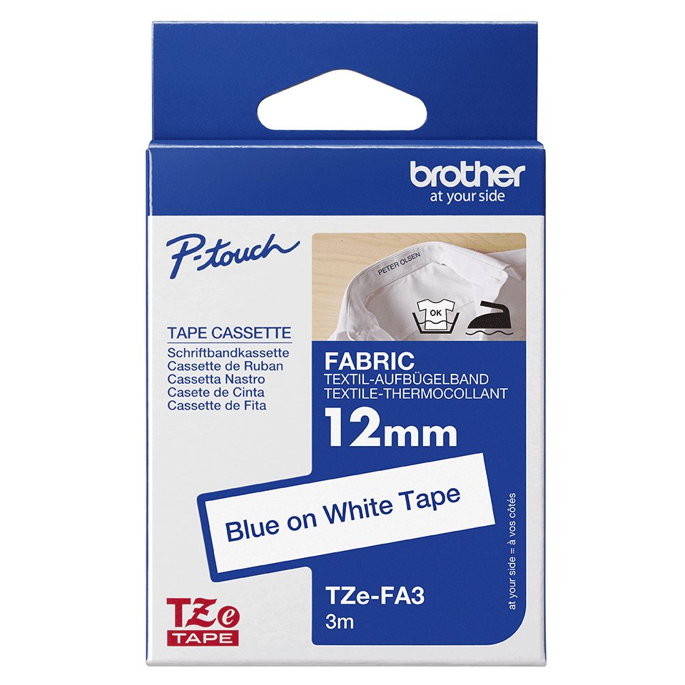 EAN 4977766691710 - Brother TZE-FA3 cinta para impresora de etiquetas Azul sobre blanco imagen 4
