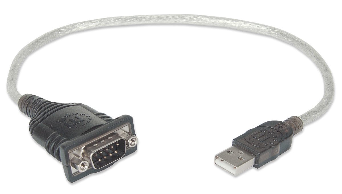 EAN 0766623205146 - Manhattan 205146 cable de serie Negro, Transparente 0,45 m USB tipo A D-Sub (DB-9) imagen 3
