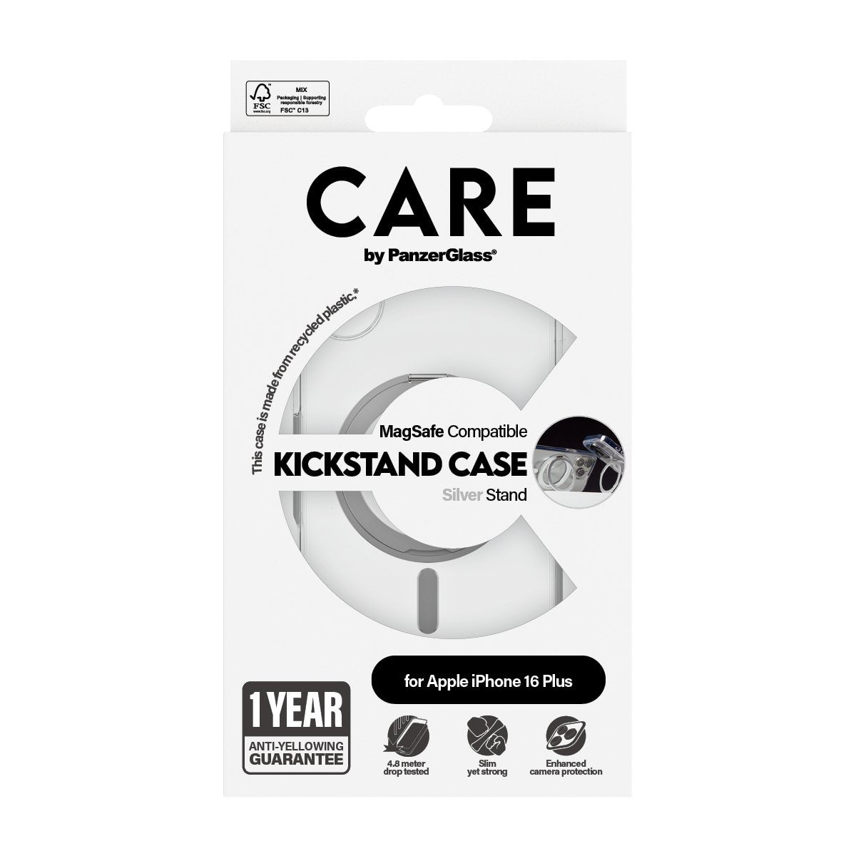 EAN 5715685003899 - PanzerGlass CARE™ by ® Case Transparent w. Silver Kickstand & MagSafe iPhone 16 Plus funda para teléfono imagen 3