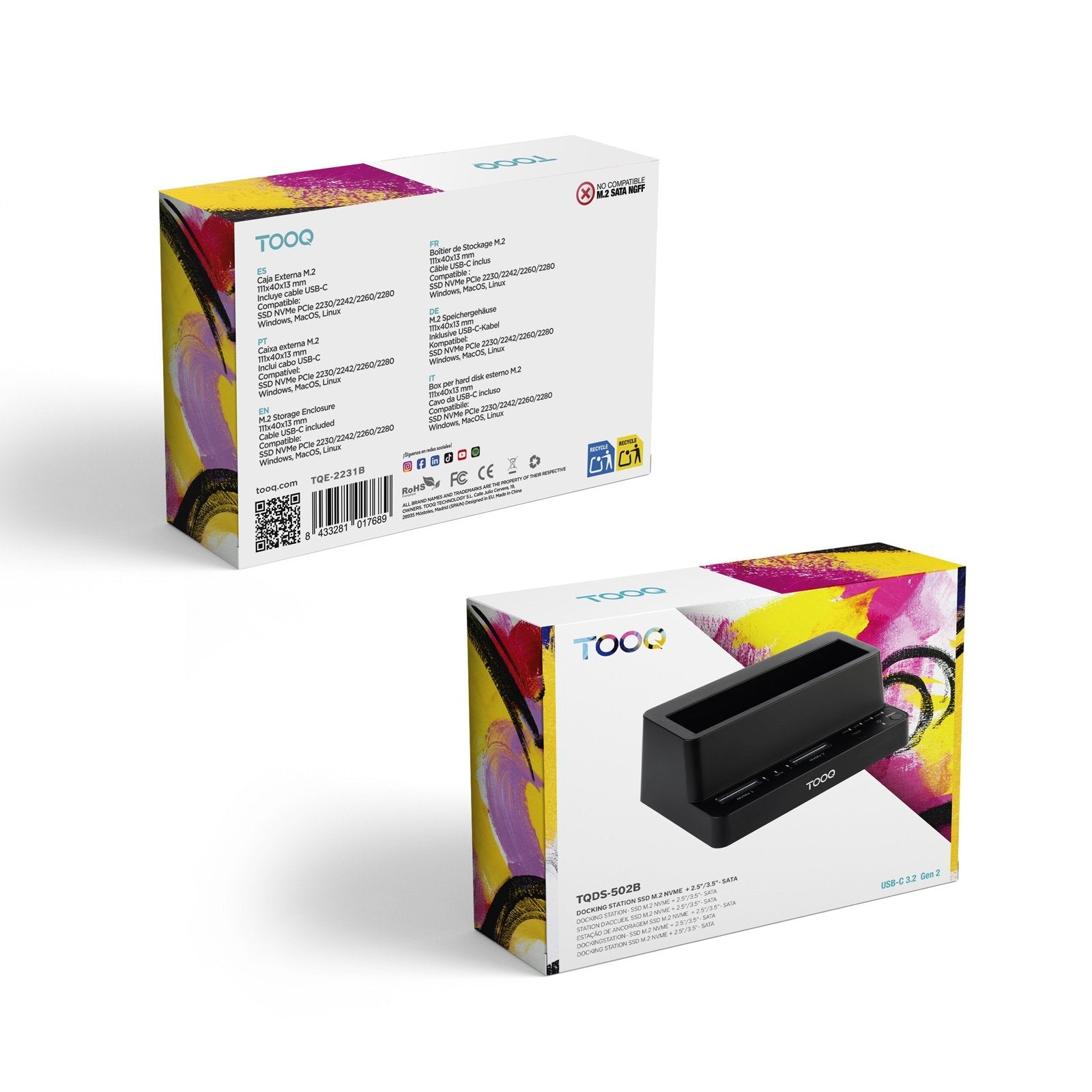Docking Station Para Ssd M2 Sata Nvme Tooq Tqds-502b