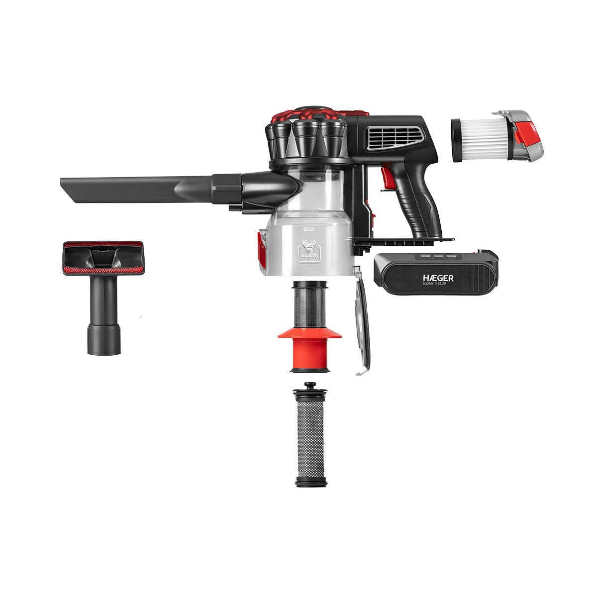 Aspiradora Haeger Jupiter Ii De Mano Negro Sin Bolsa