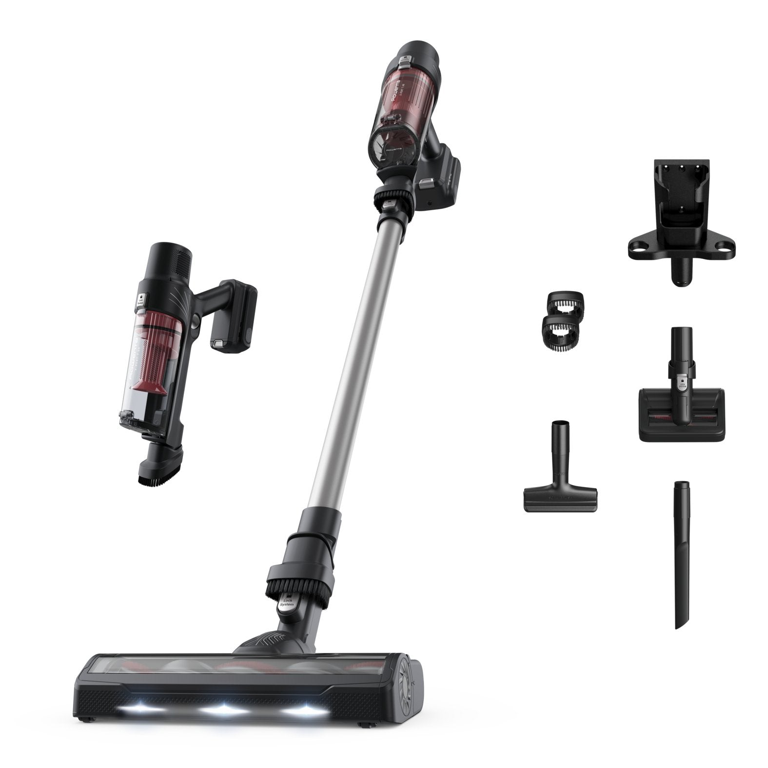 EAN 3221616113435 - Rowenta RH6A71 Aspiradora escoba 2 en 1 Batería Secar Sin bolsa Aluminio, Rojo imagen 1