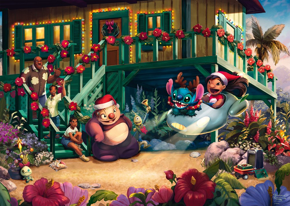 Schmidt Spiele Thomas Kinkade Studios: Disney - Lilo And Stitch Aloha Christmas (1000 Teile) 58049