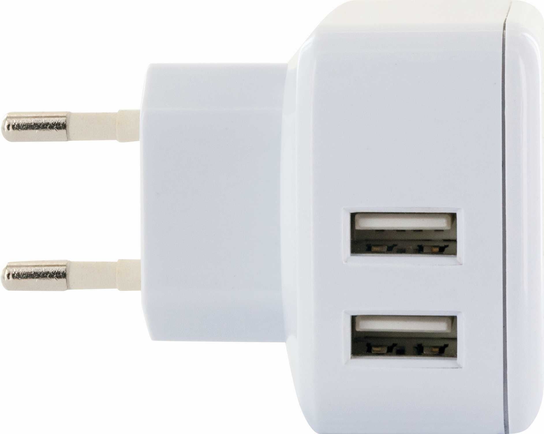Schwaiger Adaptador De Carga 230v, 2xusb 2.0 A Enchufe 1 X Eurost.Typc