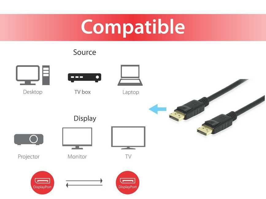 Equip Displayport 1.4 St/St 2.0m 8k/60hz Komp.Hdcp Schwarz