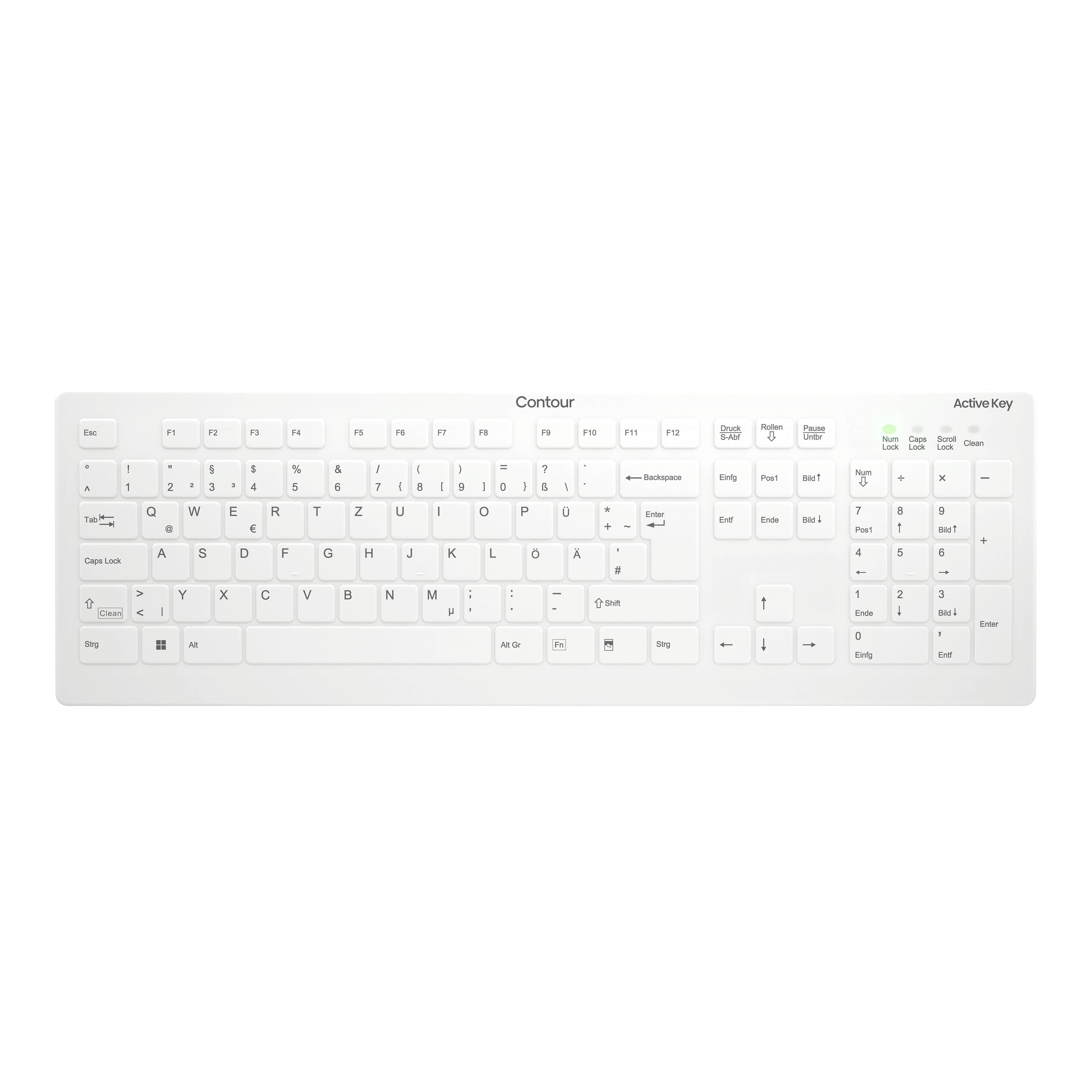EAN 7061117288593 - Contour Design Active Key AK-C8112 teclado Médico RF inalámbrico QWERTZ Alemán Blanco imagen 1