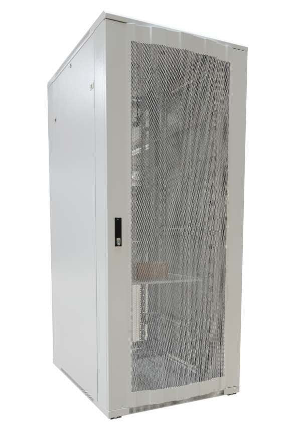 Allnet 19\"Schrank, 22he, B800/T1200mm, Perforierte Blechtüren, Lichtgris, Snb-Serie,