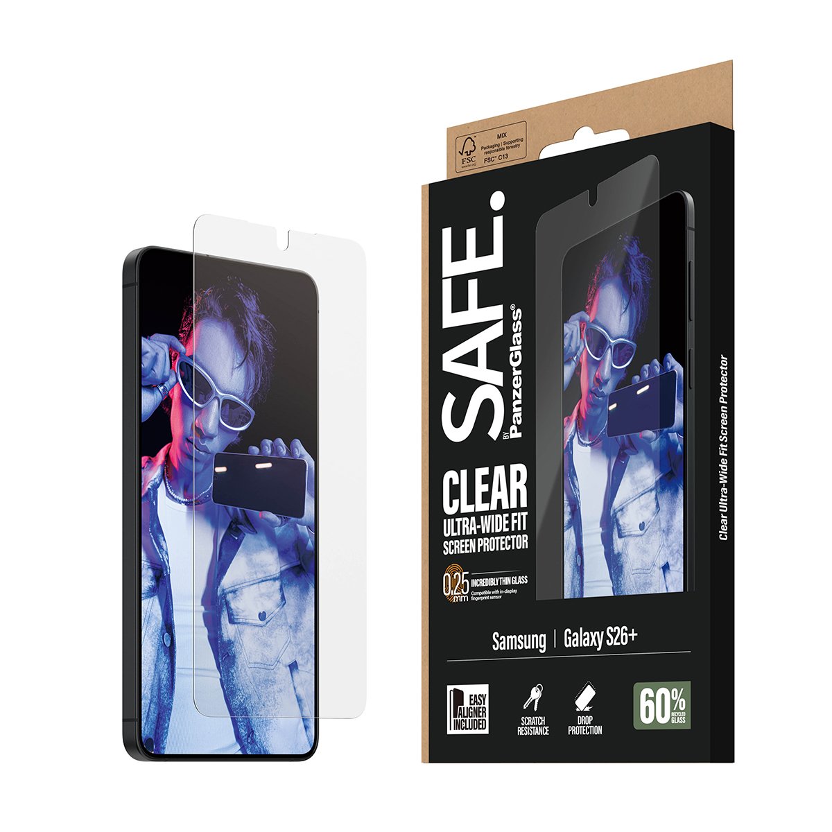 EAN 5715685033957 - PanzerGlass SAFE. by ® Screen Protector Samsung Galaxy S26+ | Ultra-Wide Fit w. EasyAligner Protector de imagen 6