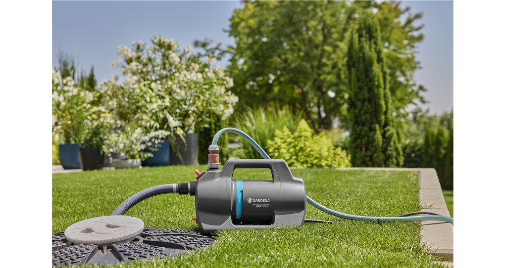 Bomba De Jardín Gardena 4200 Juego Silencioso (Gris Oscuro/Turquesa, 600 Vatios, Modelo 2023