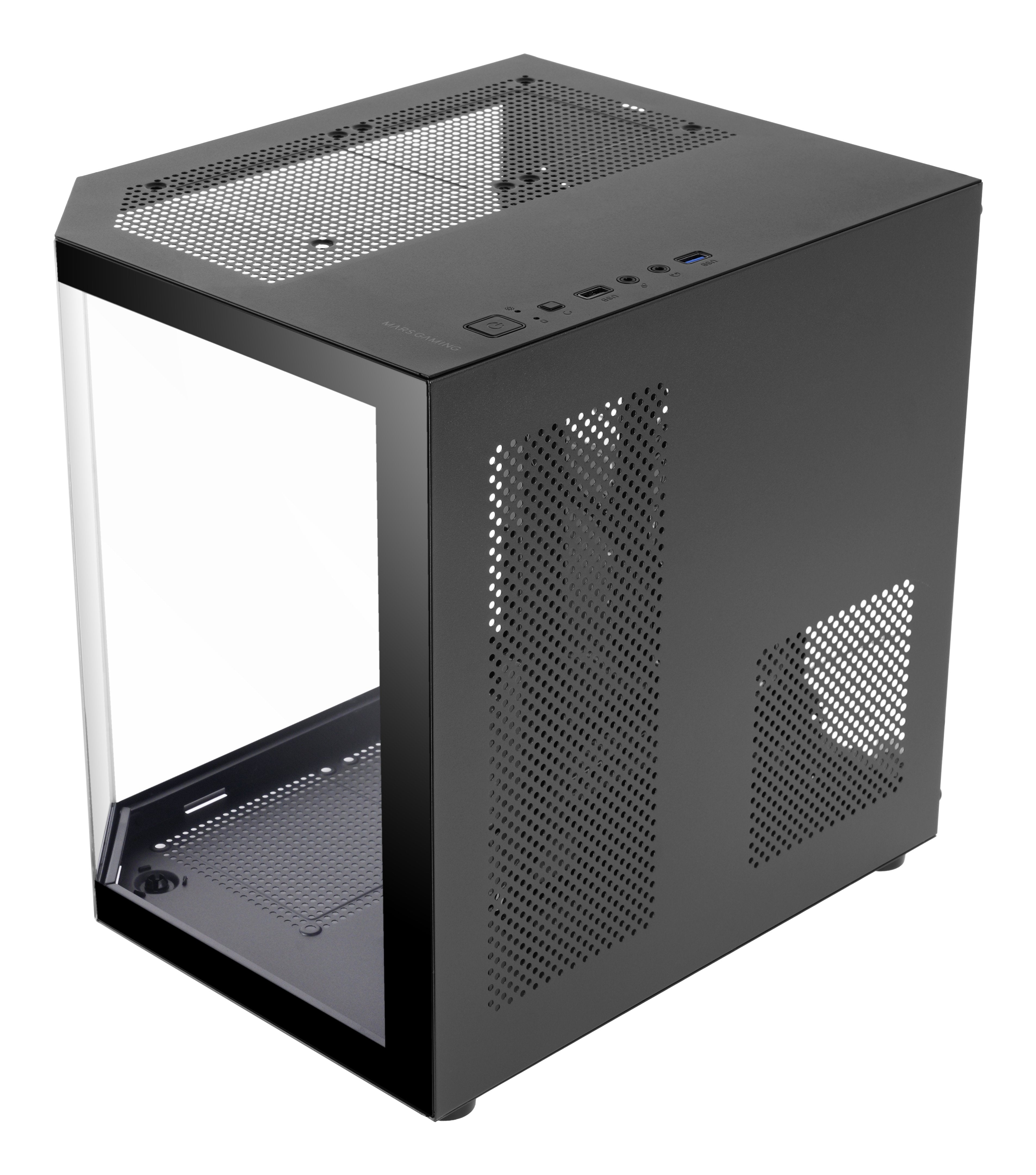 Caja Minitorre Atx Mc-3tlite Negro Mars Gaming 337×276×342 Mm / 3.5 Kg / Cristal Templado / Rgb Fijo / Microatx - Mini-Itx / Usb3.0 + Usb2.0 / 275 Mm Vga / Hasta 7 Ventiladores