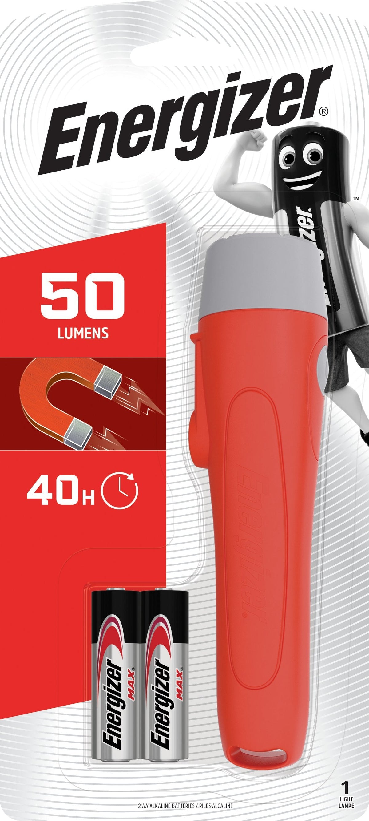 Linterna De Mano Energizer Magnet Led Torch Negro, Led 2aa Gris
