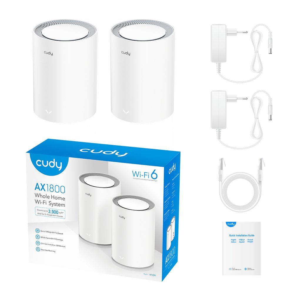 EAN 6971690791629 - Cudy AX1800 Doble banda (2,4 GHz / 5 GHz) Wi-Fi 6 (802.11ax) Blanco 1 Interno imagen 3