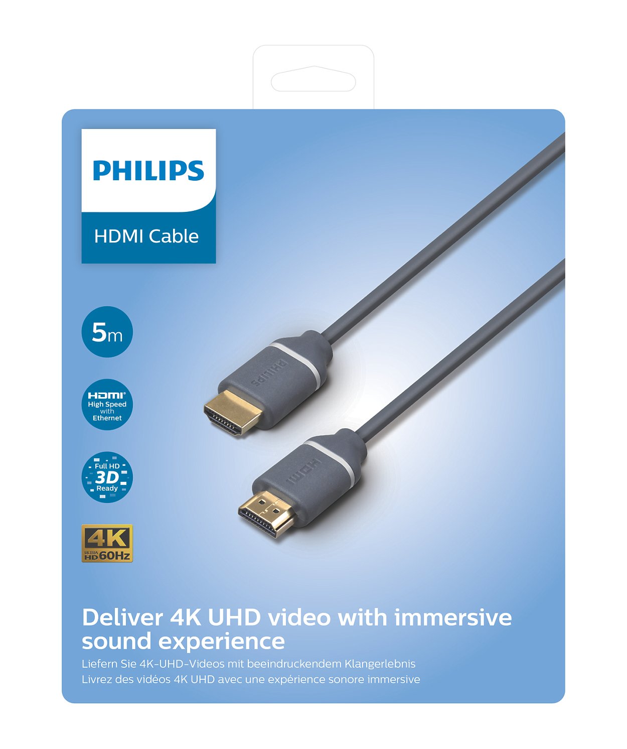 EAN 4895229117822 - Philips SWV5650G/00 cable HDMI 5 m HDMI tipo A (Estándar) Gris imagen 2